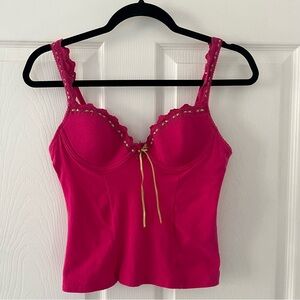 Cotton Corset Style Hot Pink Tank